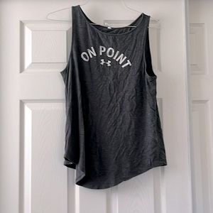 Under Armour Dark Gray Women’s Tank with “On Point” Graphic on Front